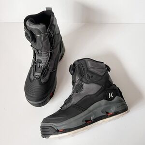 Korkers Darkhorse Wading Boots Mens Size 9 FB4710 BOA System Felt Sole Black